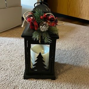 Battery operated Christmas lantern with candle